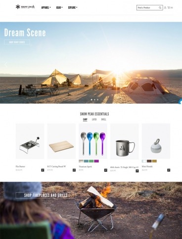 eCommerce website: Snow Peak