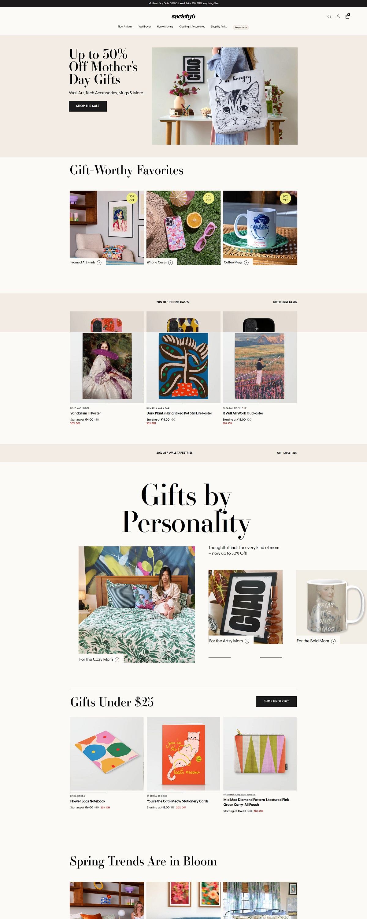 eCommerce website: Society6