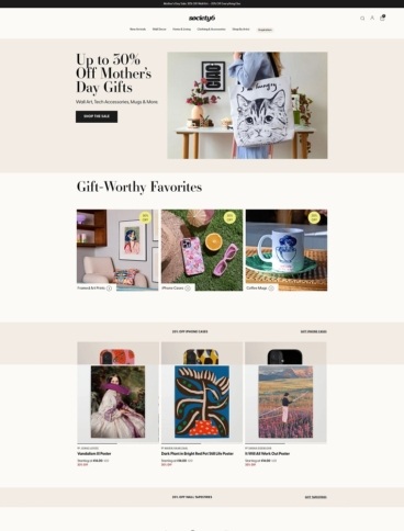 eCommerce website: Society6