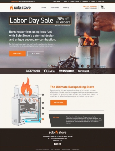 eCommerce website: Solo Stove
