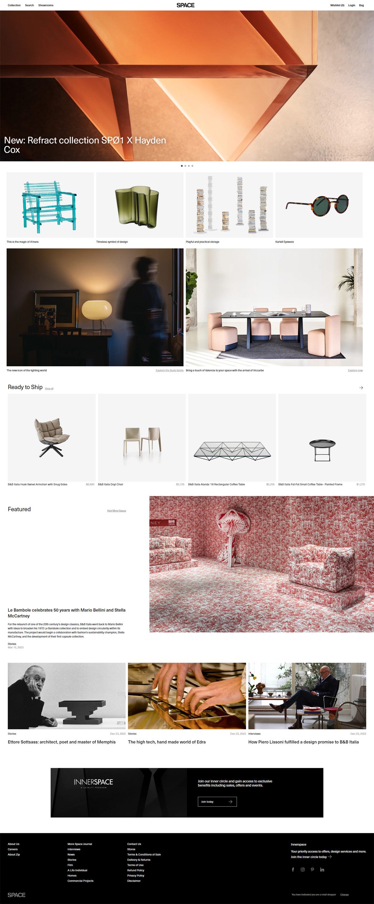 eCommerce website: Space Furniture