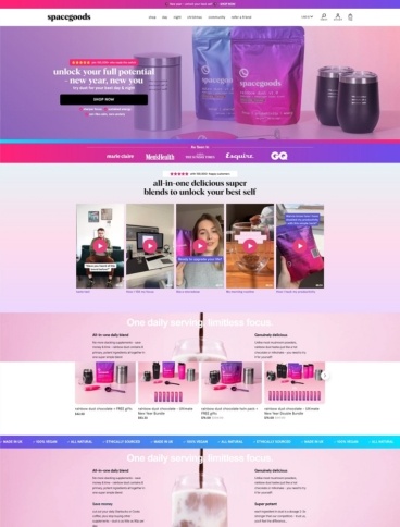 eCommerce website: Space Goods