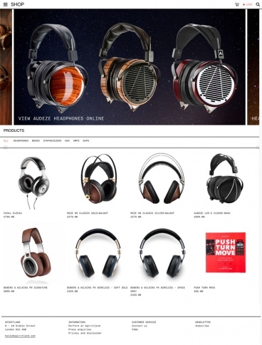 eCommerce website: Spiritland