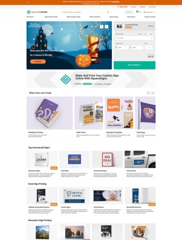eCommerce website: Square Signs