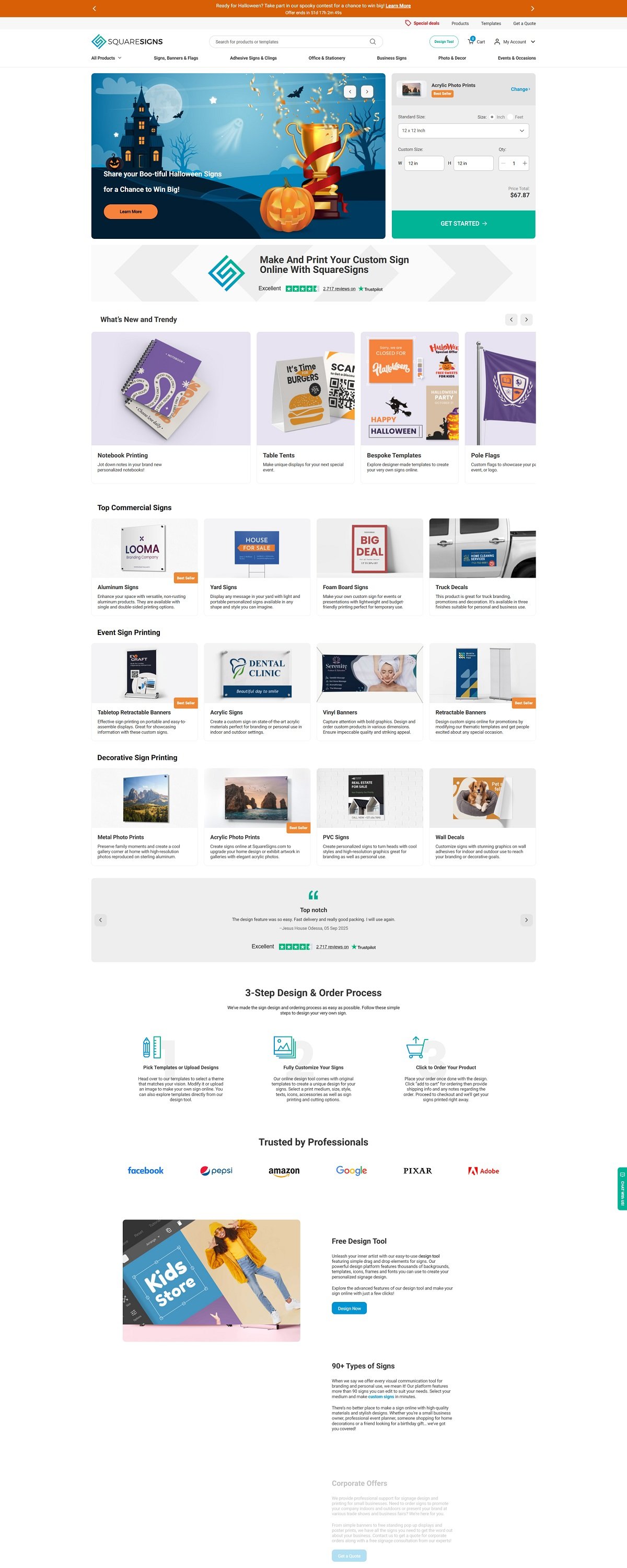 eCommerce website: Square Signs