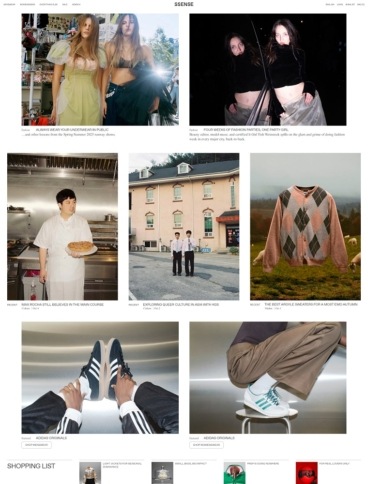 eCommerce website: SSENSE