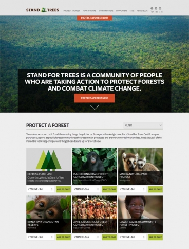 eCommerce website: Stand For Trees