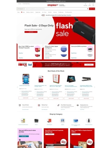 eCommerce website: Staples