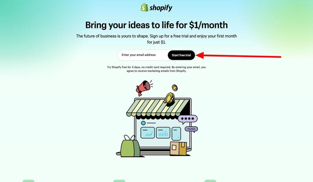 start shopify free trial