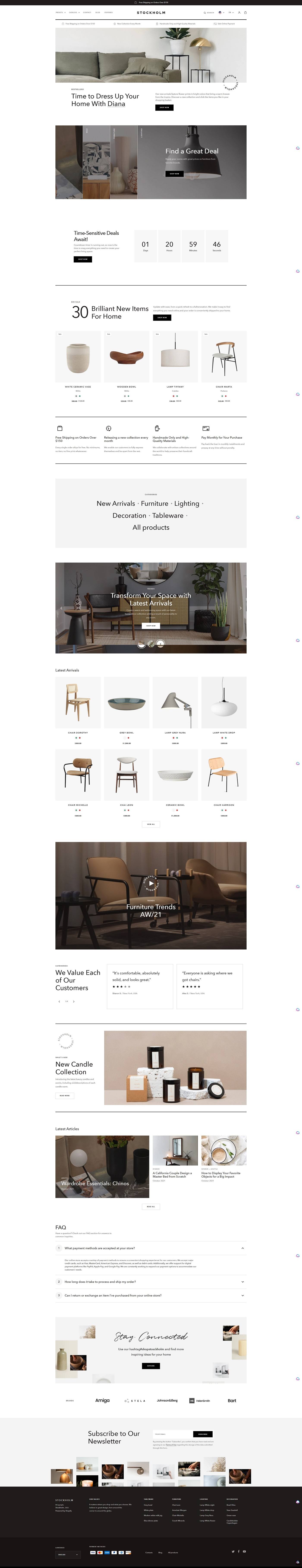 eCommerce website template: Stockholm