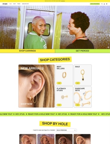 eCommerce website: Studs