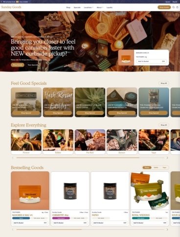 eCommerce website: Sunday Goods