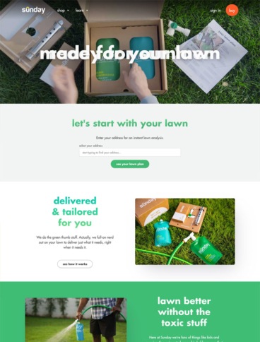 eCommerce website: Sunday