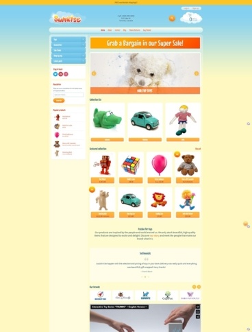 eCommerce website template: Sunrise