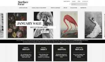eCommerce website: Surface View