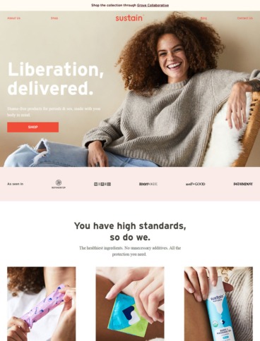 eCommerce website: Sustain