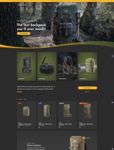 eCommerce website template: Taiga