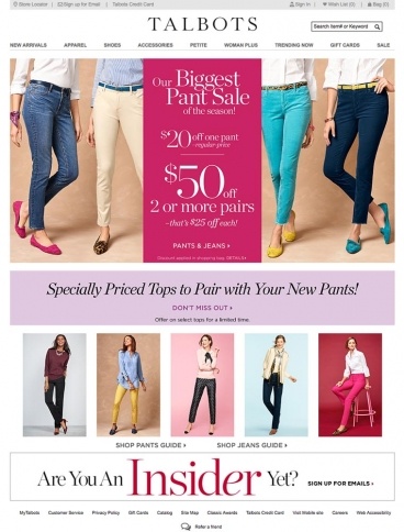 eCommerce website: Talbots