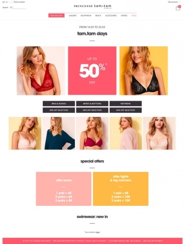 eCommerce website: Princesse tam.tam
