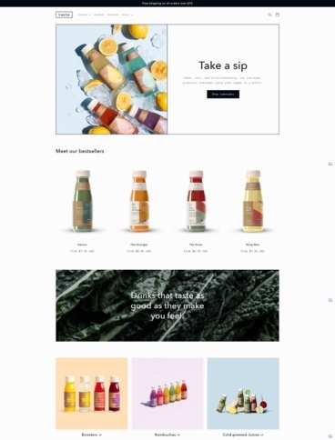 eCommerce website template: Taste