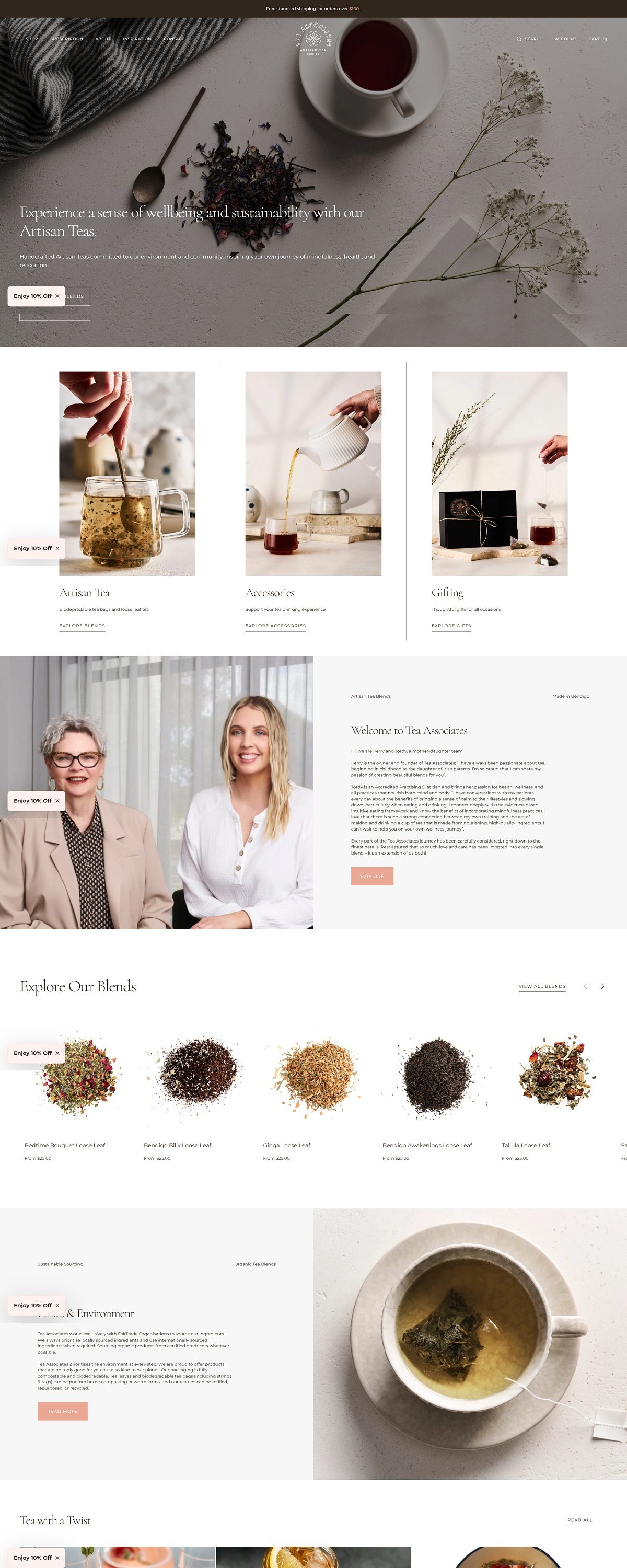 eCommerce website: Tea Associates