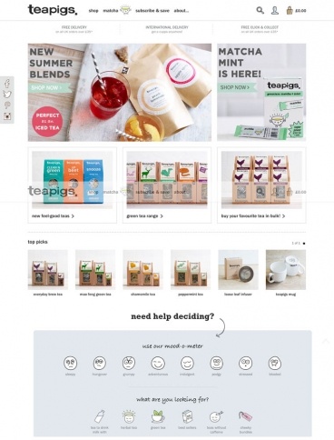 eCommerce website: Teapigs