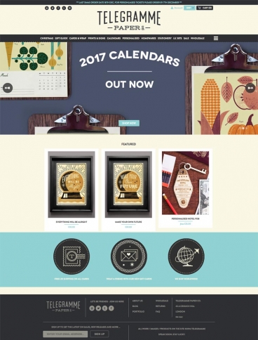 eCommerce website: Telegramme Paper Co.