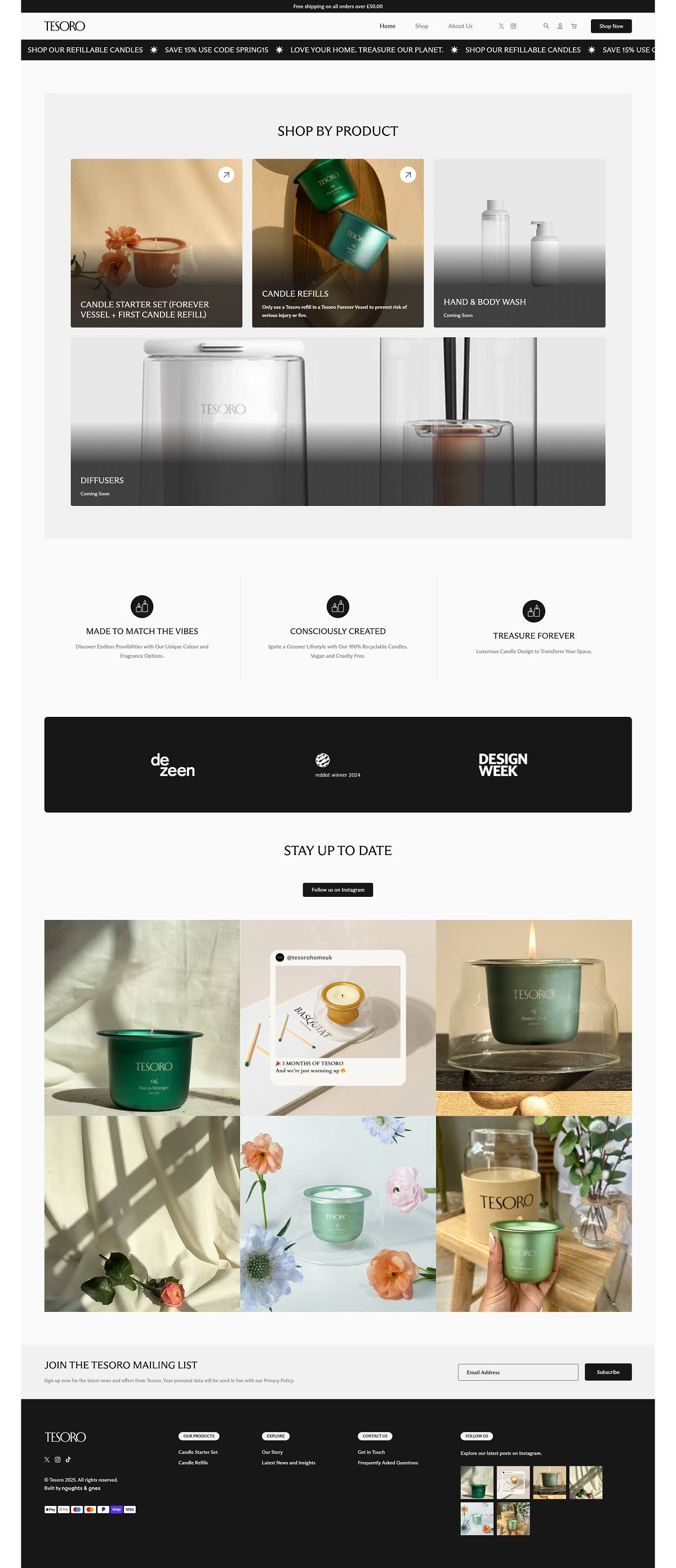 eCommerce website: Tesoro