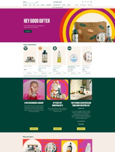 eCommerce website: The Body Shop