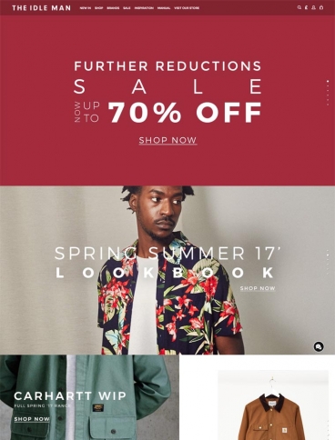 eCommerce website: The Idle Man
