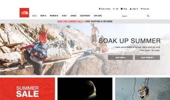 eCommerce website: The North Face