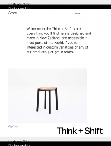 eCommerce website: Think + Shift