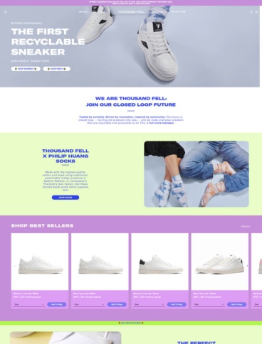 eCommerce website: Thousand Fell