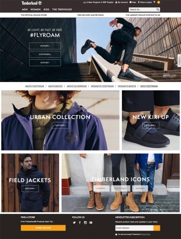 eCommerce website: Timberland
