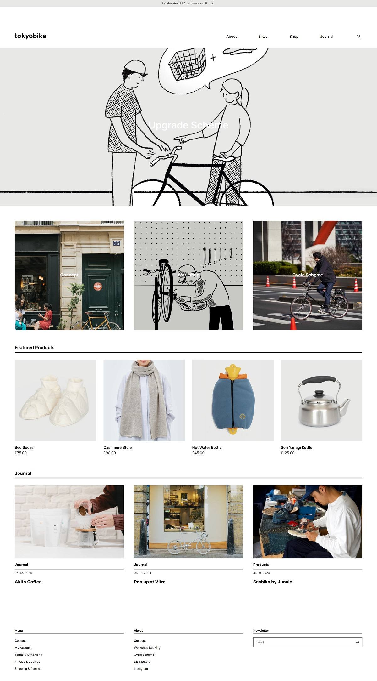 eCommerce website: tokyobike