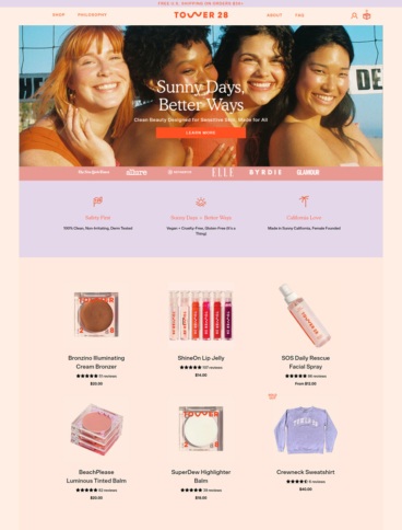 eCommerce website: Tower 28