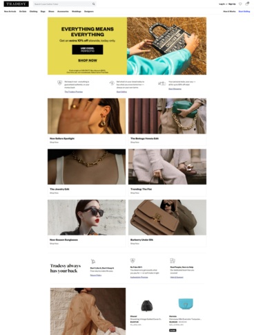 eCommerce website: Tradesy