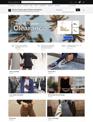 eCommerce website: Tradesy