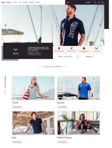 eCommerce website: TRIGEMA