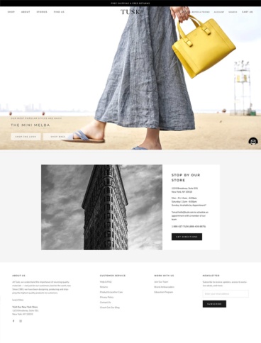 eCommerce website: Tusk