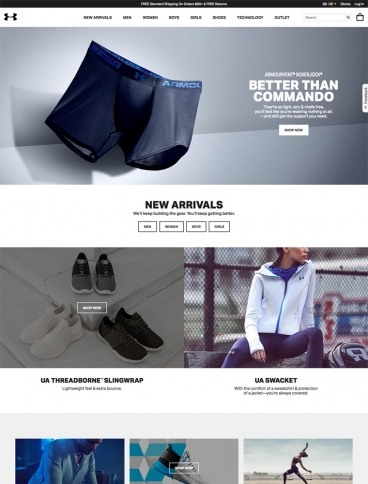 eCommerce website: Under Armour