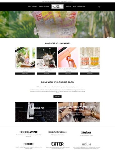 eCommerce website: Une Femme Wines