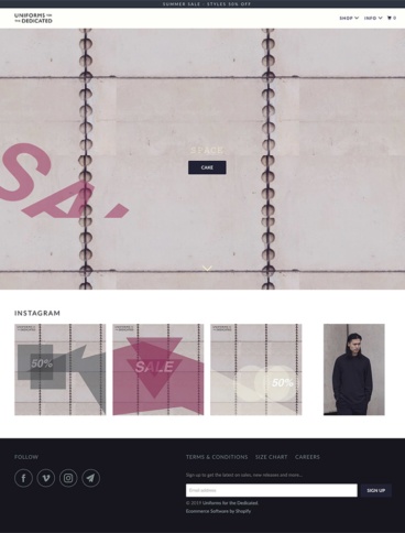 eCommerce website: Uniforms for the Dedicated