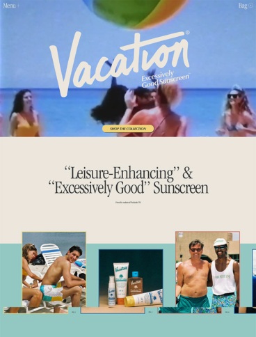 eCommerce website: Vacation