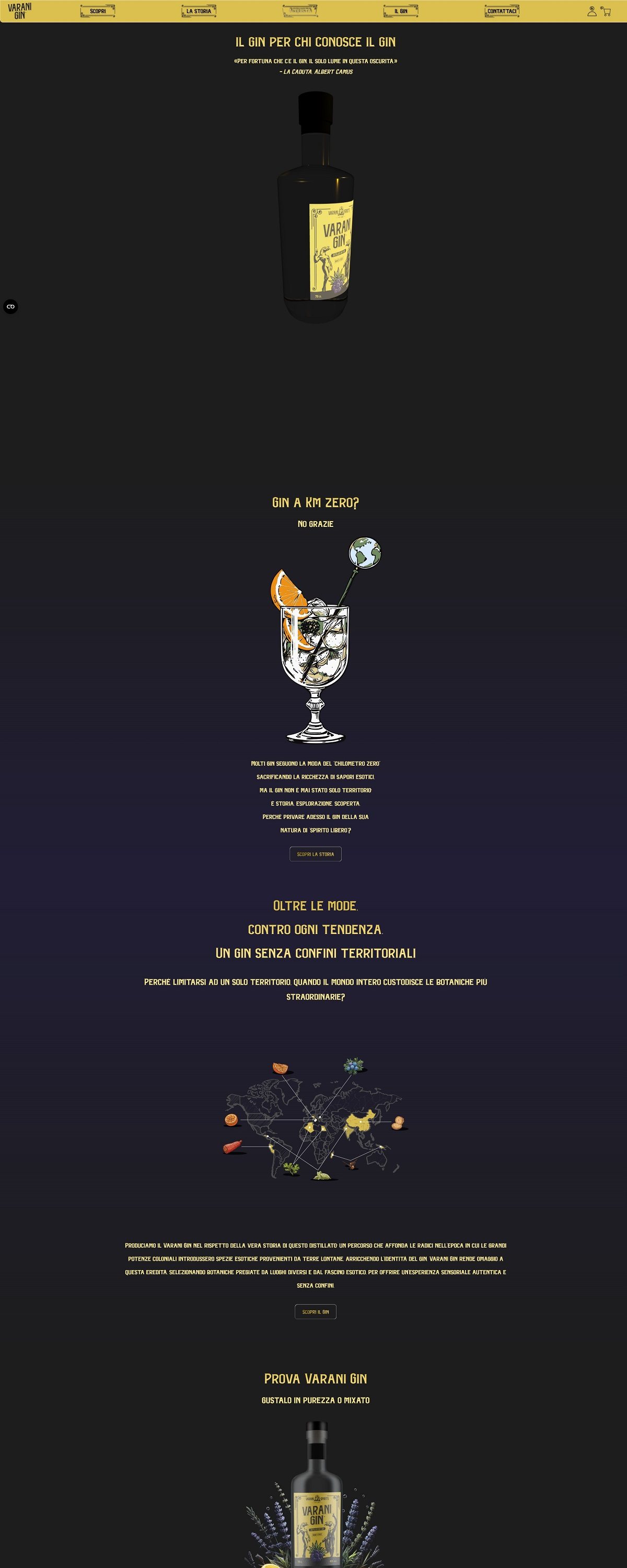 eCommerce website: Varani Gin