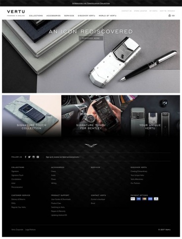 eCommerce website: Vertu