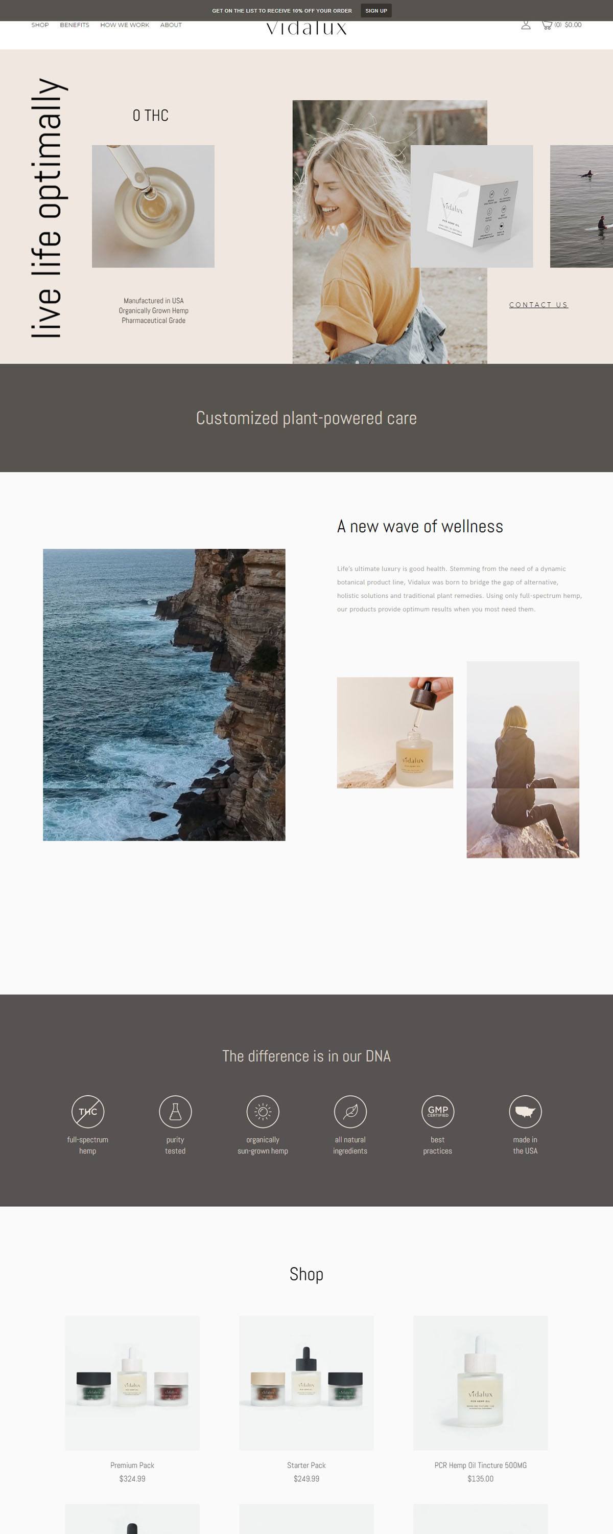 eCommerce website: Vidalux