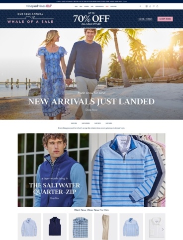 eCommerce website: Vineyard Vines
