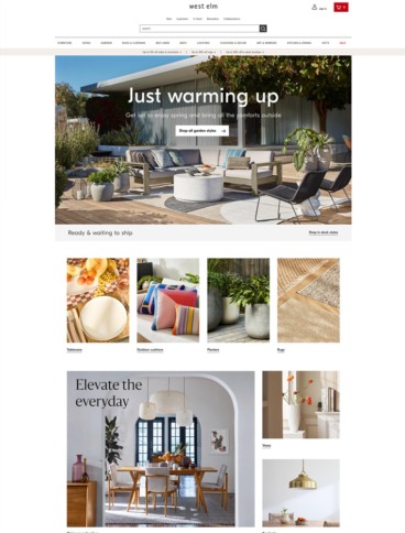 eCommerce website: West Elm