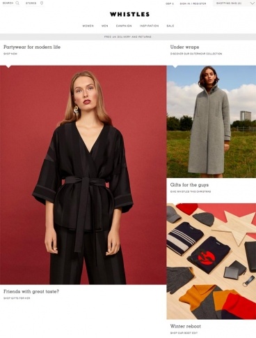 eCommerce website: Whistles